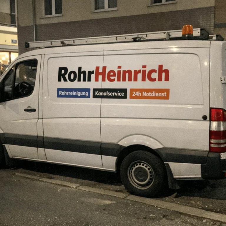 Weißes Einsatzfahrzeug mit offener Seitentür vor einem Wohnhaus
